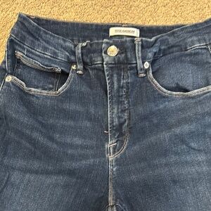 Good American High Rise Blue Jeans with Classic Indigo Wash
